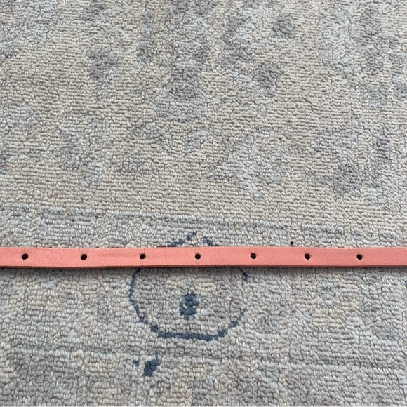 J. Crew Pink Leather Skinny Belt Small Gold Hardware - Picture 5 of 9
